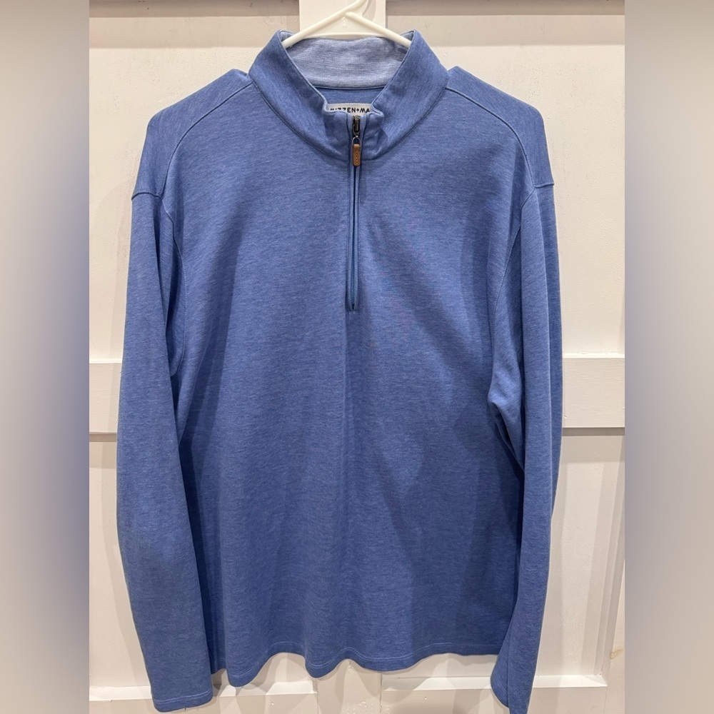 Mizzen+Main Men's Zip-Up Sweater in Blue